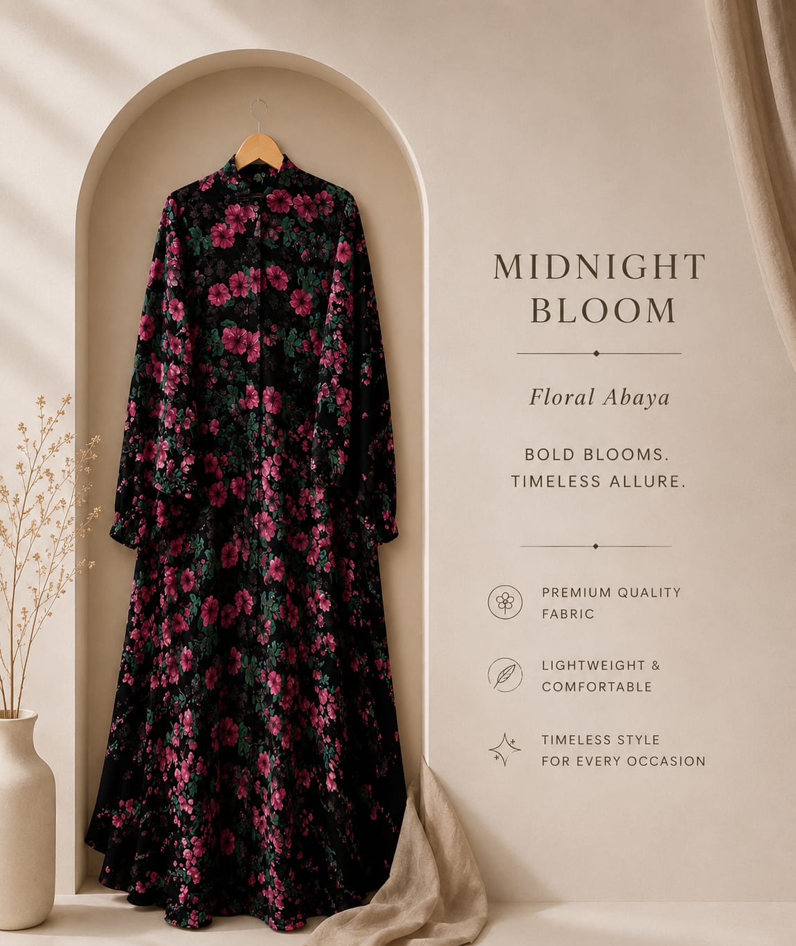 Georgette printed abaya