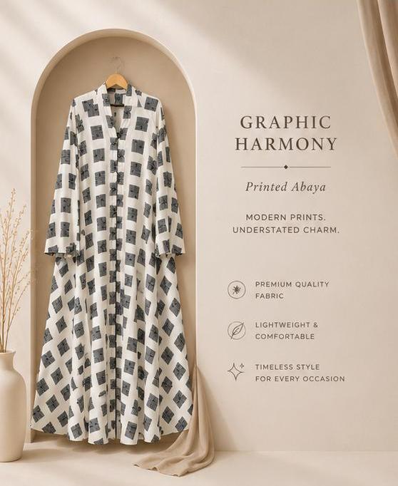 Georgette printed abaya