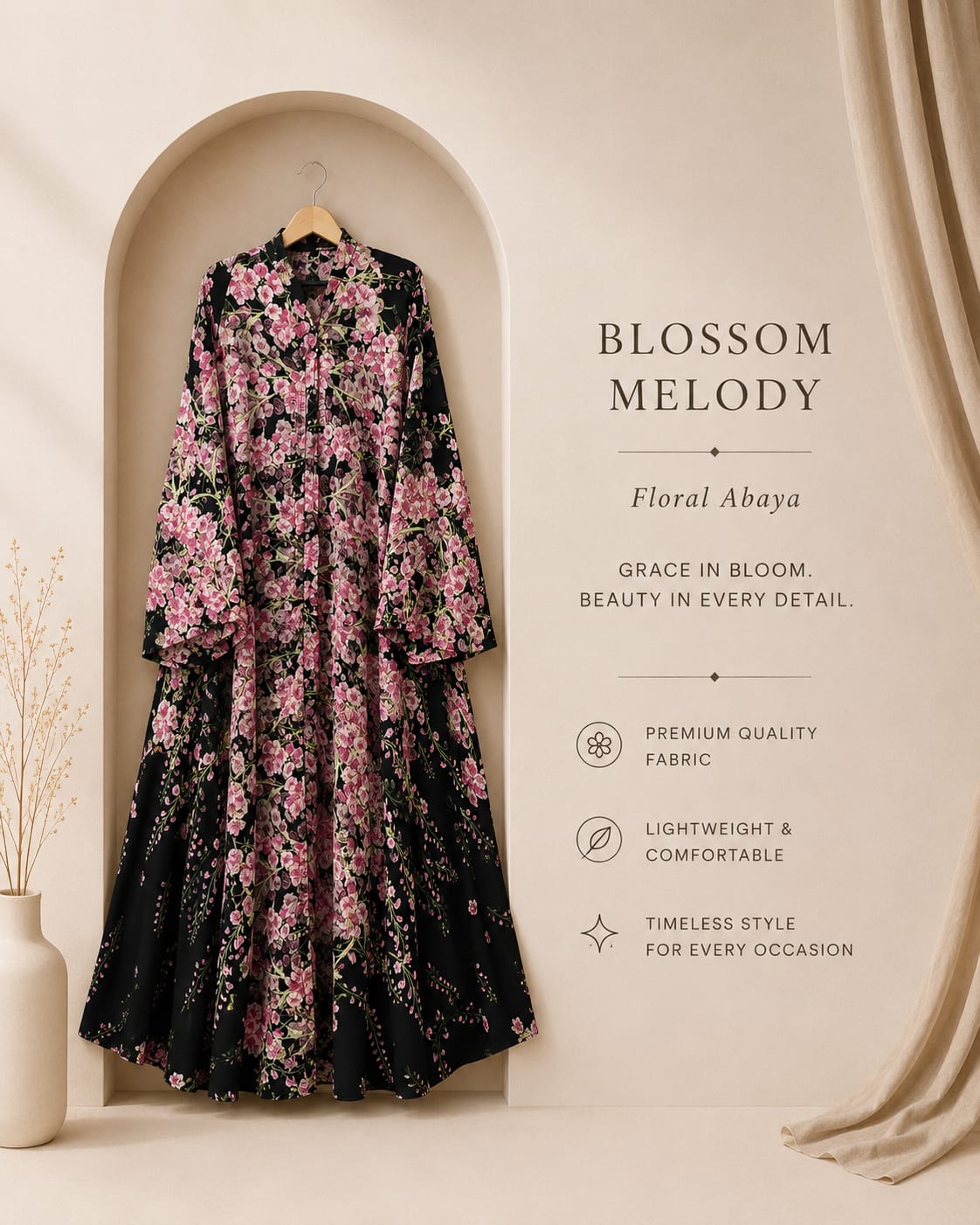 Georgette printed abaya