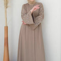 Sand Beige Embroidered Abaya